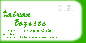 kalman bozsits business card