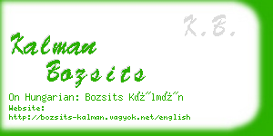 kalman bozsits business card